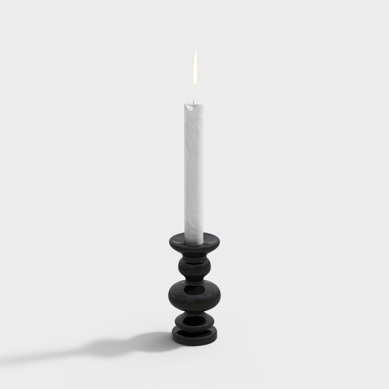 Elegant Low-Polygon Candle Holder 3D Model