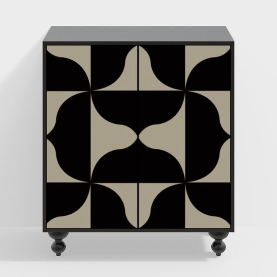 Stylish Abstract Geometric Cabinet 3D model