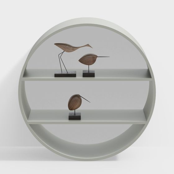 Wood Bird Display Rack 3D model