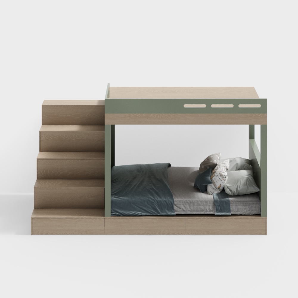 ห้องเด็กที่มีเตียงสูงและต่ำทันสมัย