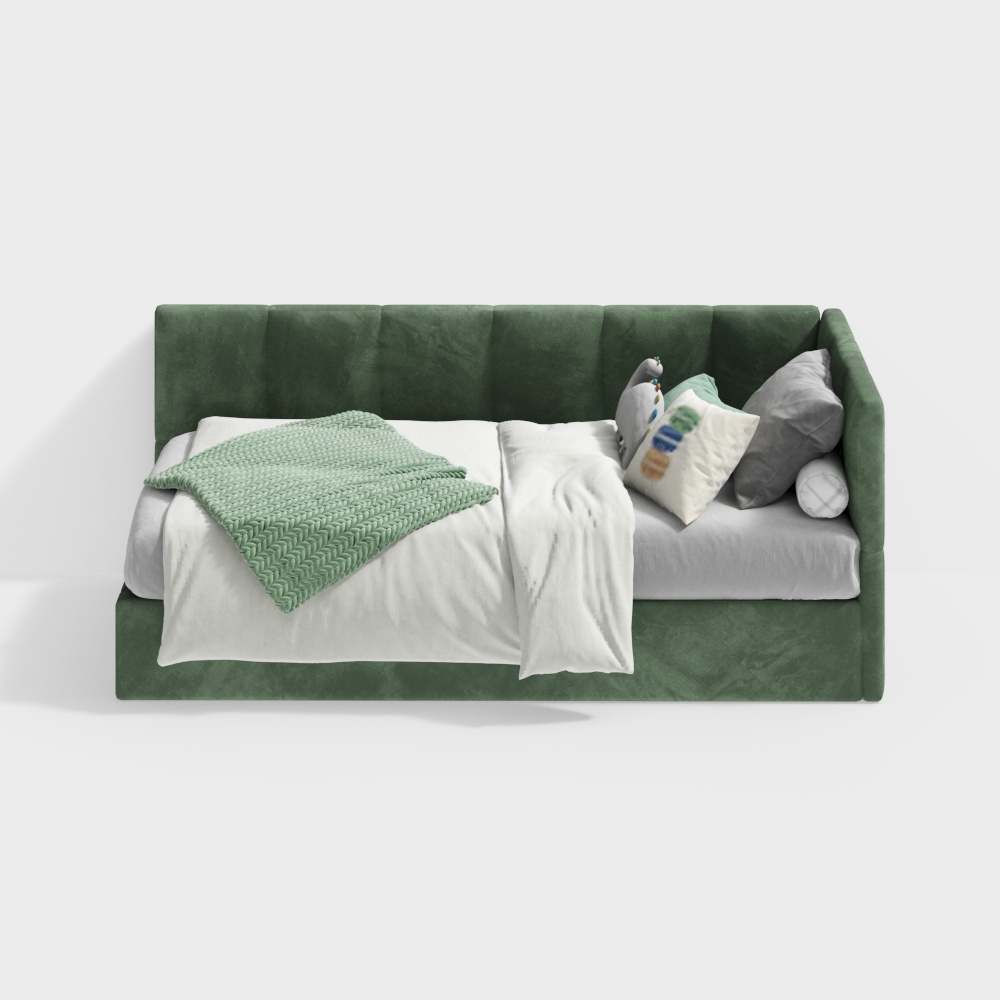 Modern green children's sofa bed