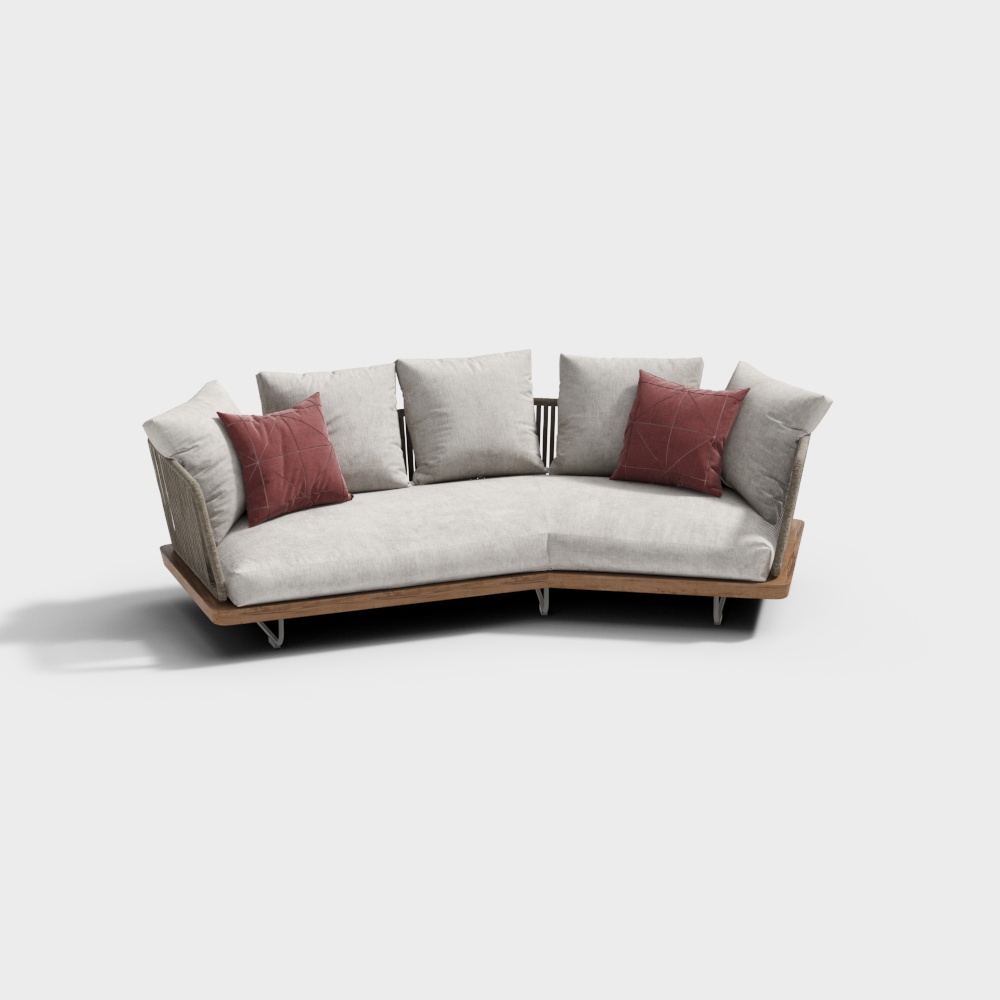 poliform modern fabric multi-person sofa