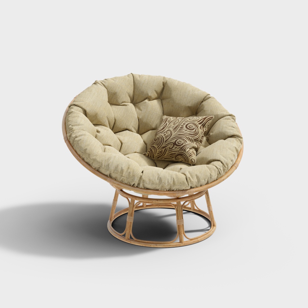 Canapé simple en rattan tissu jaune nordique