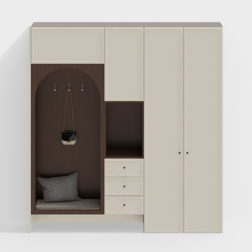 Modernes mittelalterliches Creme-Stil Schuhschrank