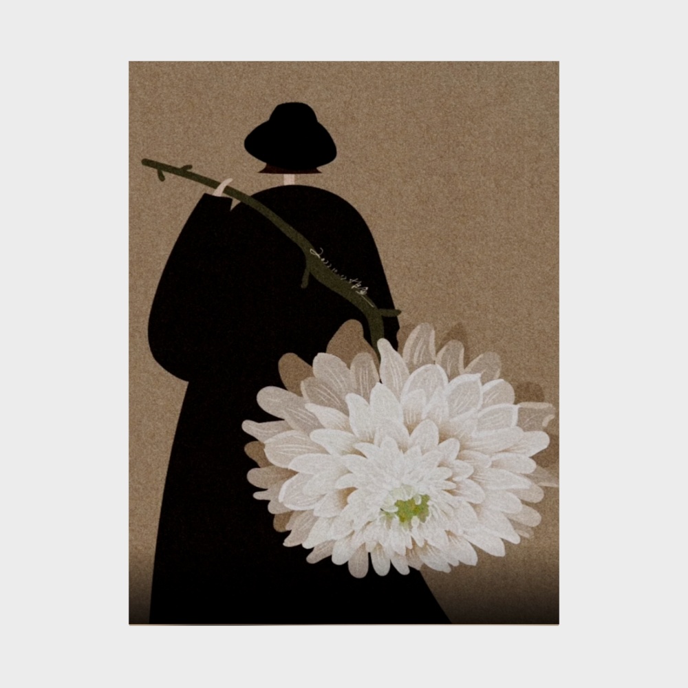 Tranh trang trí hoa Wabi-Sabi Girl