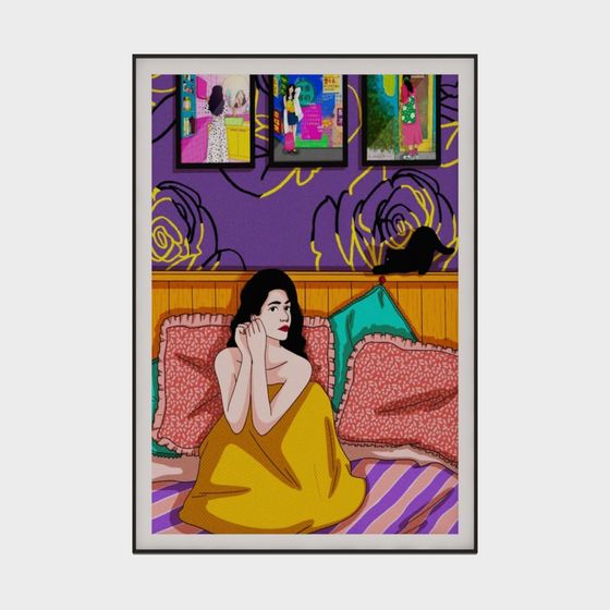 Artistic Low-Polygons Bedroom Scene 3D model