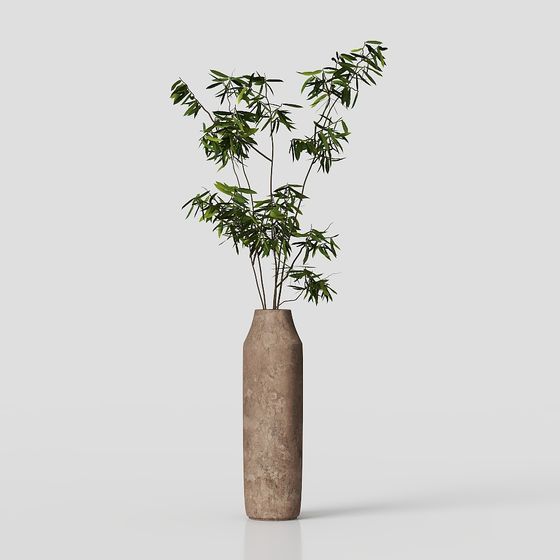 Bamboo Branch Vase 3D model - Perfect for Modern Spaces
