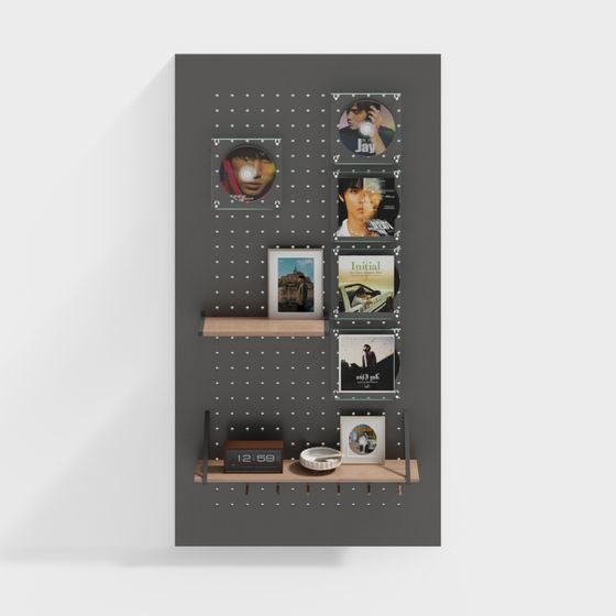 Minimalist Wall-mounted Storage Shelf 3D model