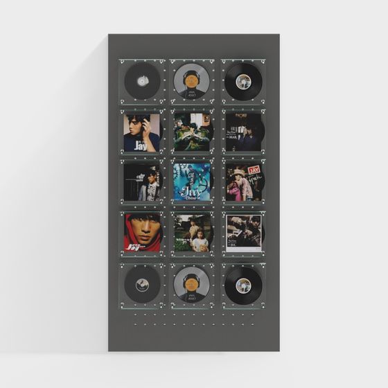 Vintage Vinyl Record Display 3D Model