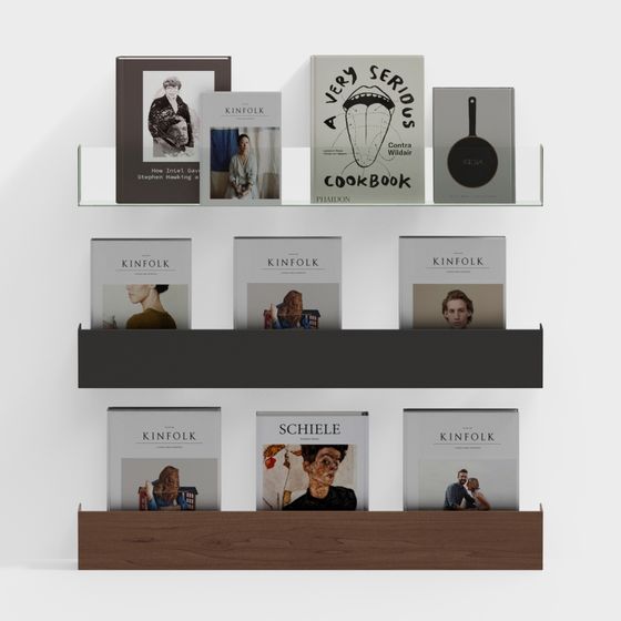 Urban Bookshelf 3D model for Modern Spaces