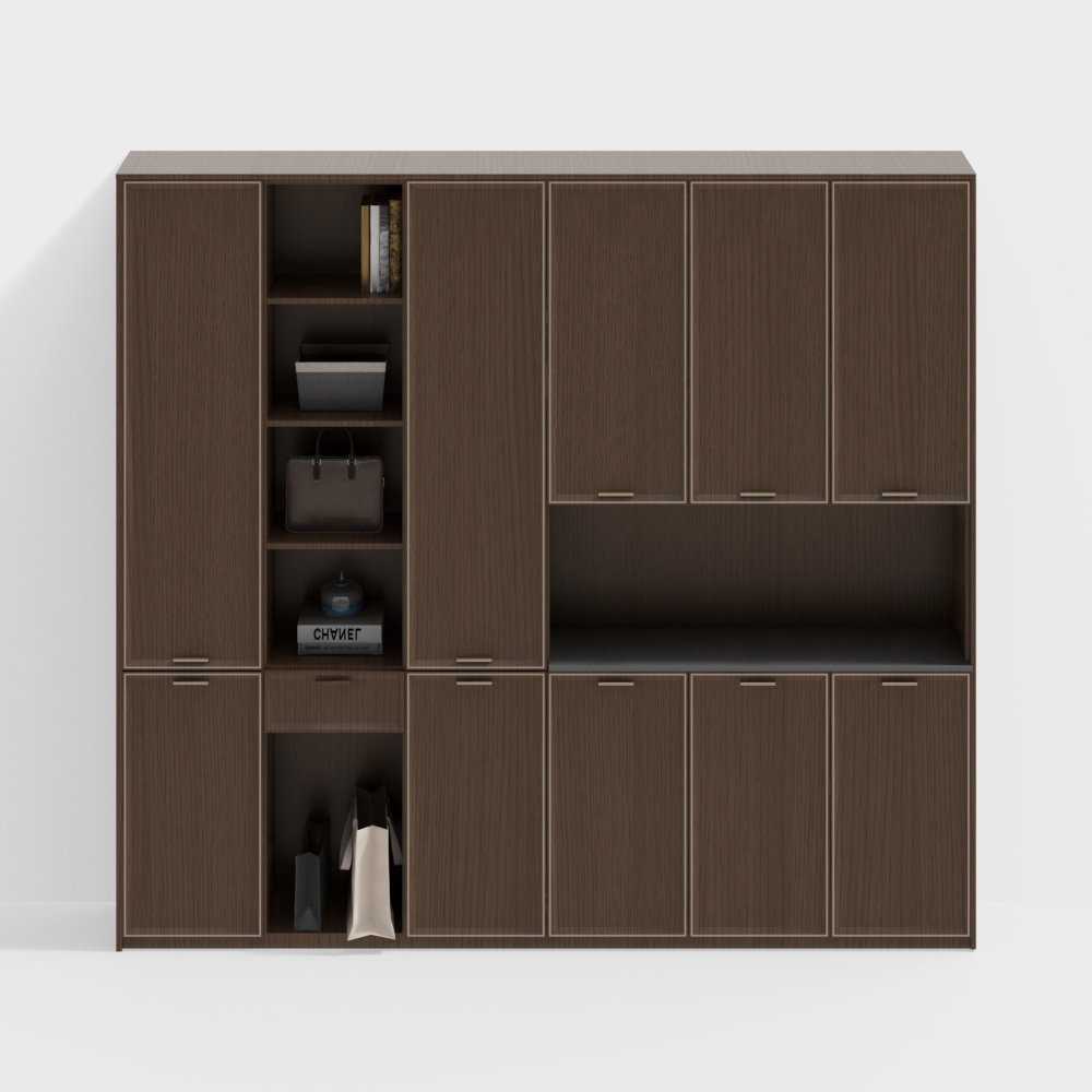 Modern archaic solid wood shoe cabinet