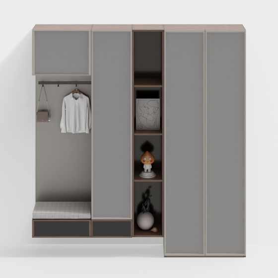 Stylish Low-Poly Cabinet 3D model for Modern Interiors