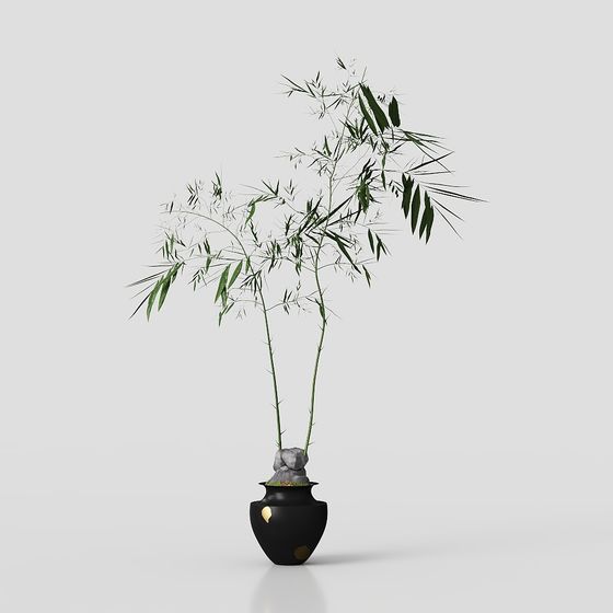 Bamboo Harmony Bonsai 3D model for Creative Projects