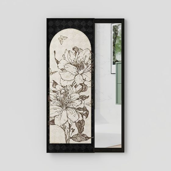 Floral Reflection Mirror 3D model