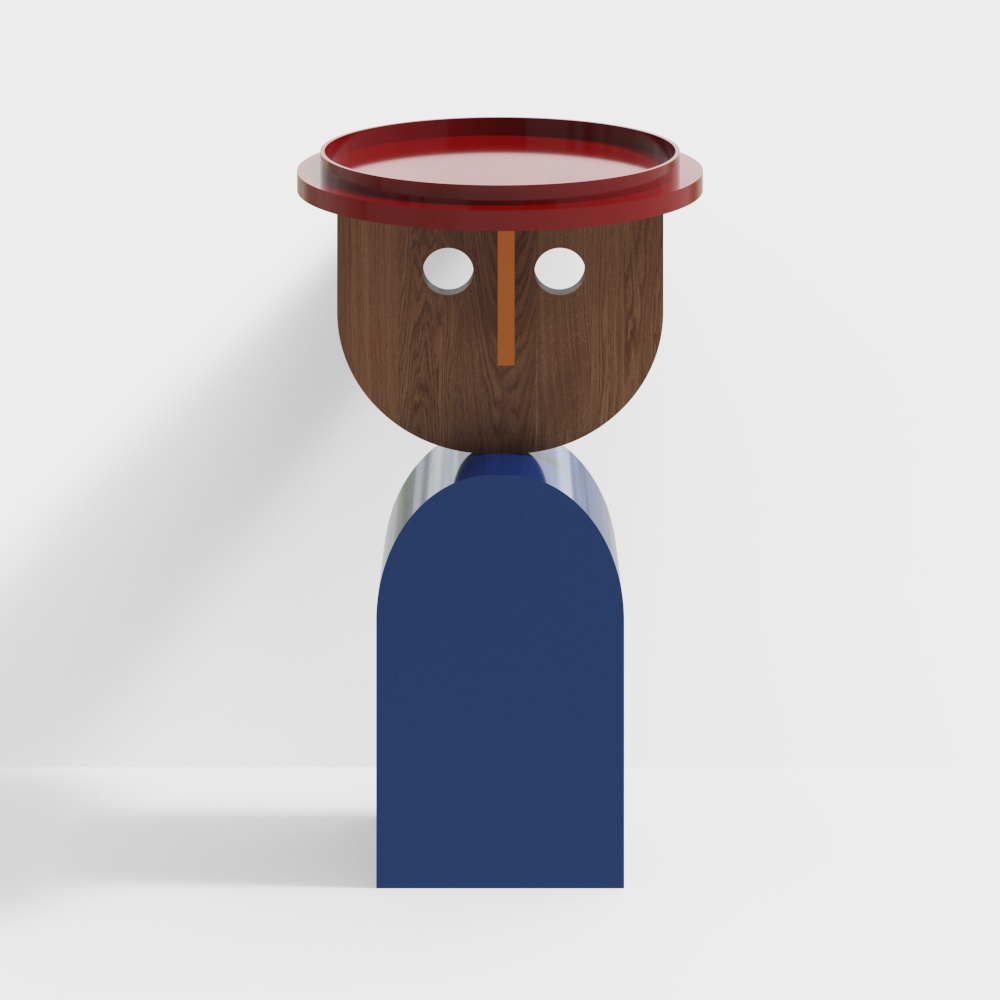 Wooden Character 3D Model – Low Poly with Wood Texture