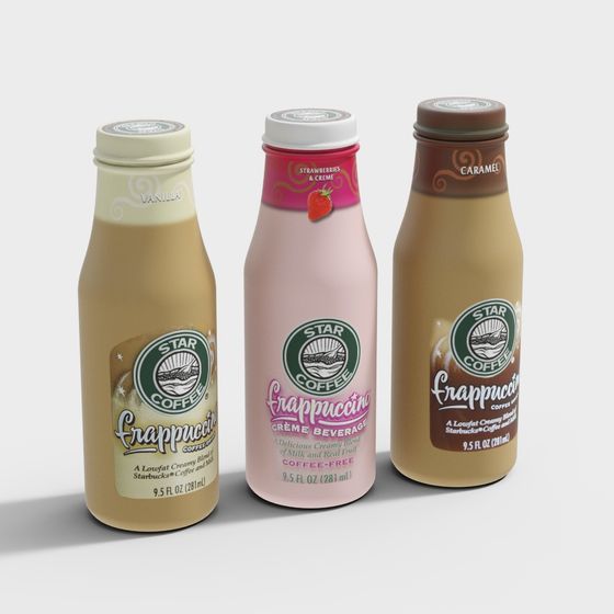 3D Model of Frappuccino Bottled Beverage for Creative Projects