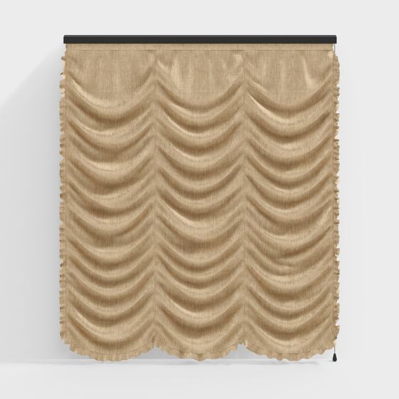 Elegant Gold Fabric 3D Model for Interior Design