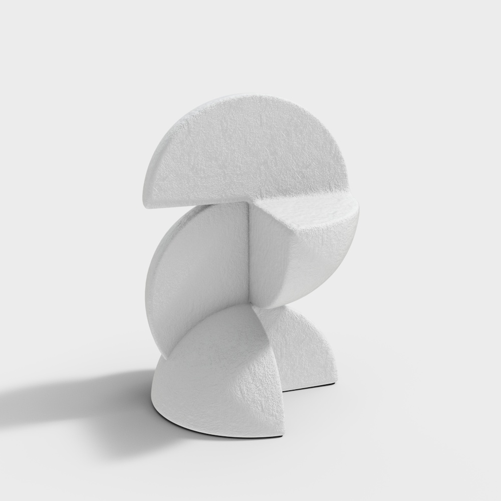 현대 추상미술 흰색 조각상