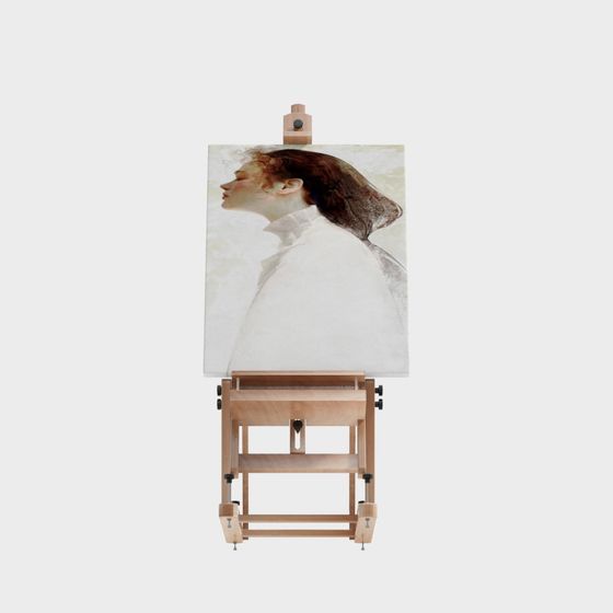 Artistic Portrait on Easel 3D model