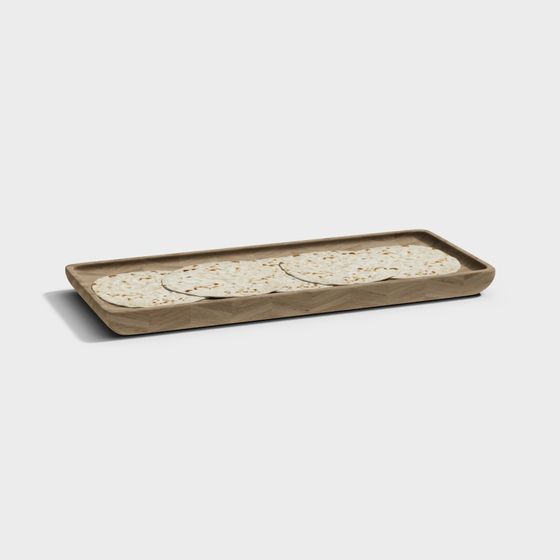 Stylish Wooden Tray 3D model for Interior Design