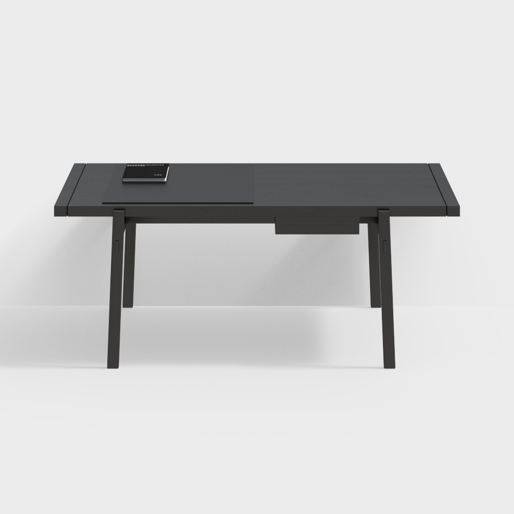 Urban Edge Desk 3D Model – Matte Black Modern Design