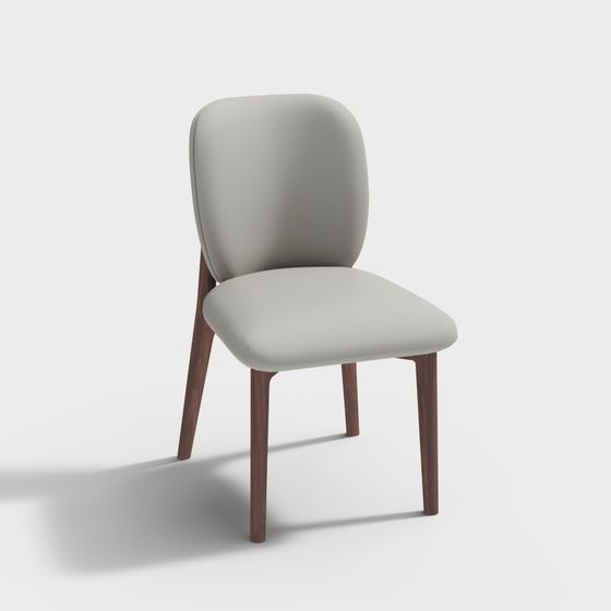 Elegant Curved Wooden Chair 3D model