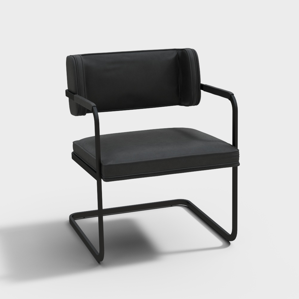 Black leather office chair