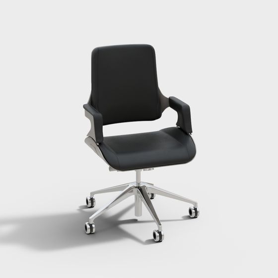 Modern Black Rotating Office Chair 3D Model