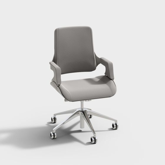 Modern Rotating Office Chair 3D Model in Gray