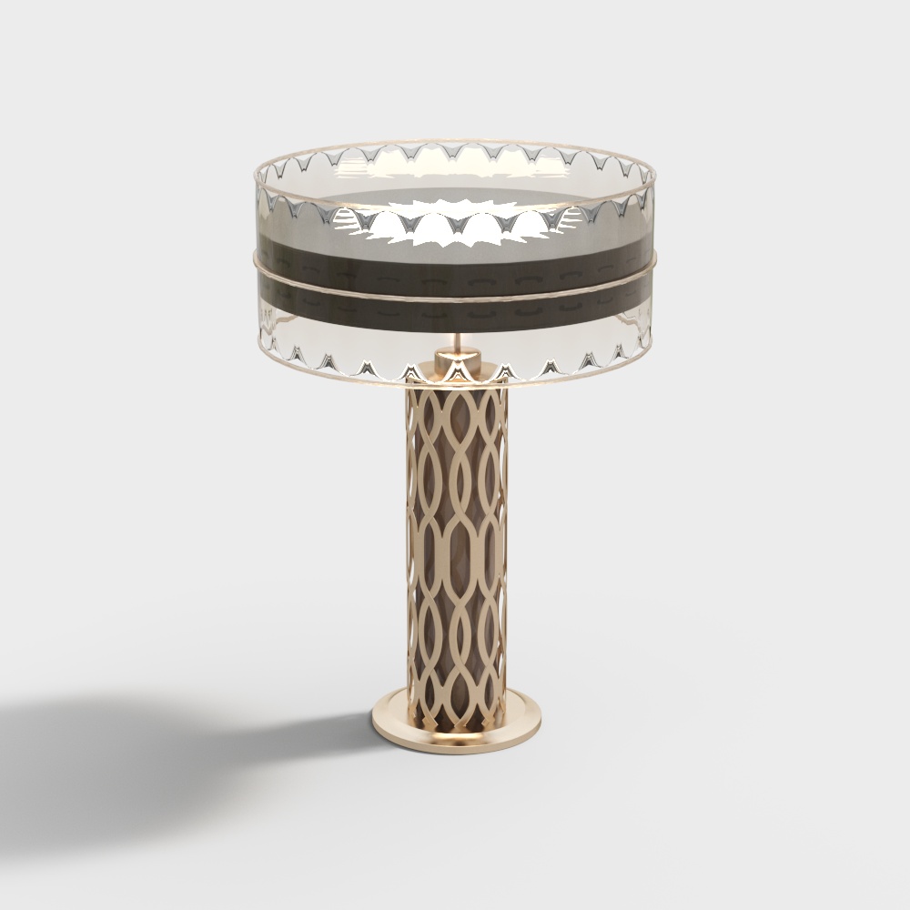 Elegant Table Lamp 3D Model – Low-Polygon Design