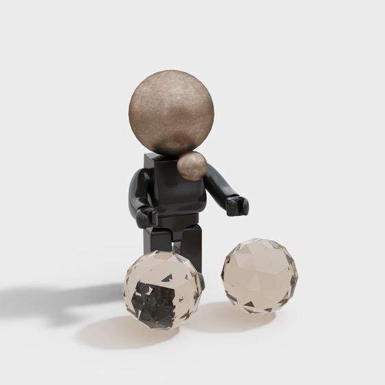 Spherical Dancer Low-Poly 3D Model