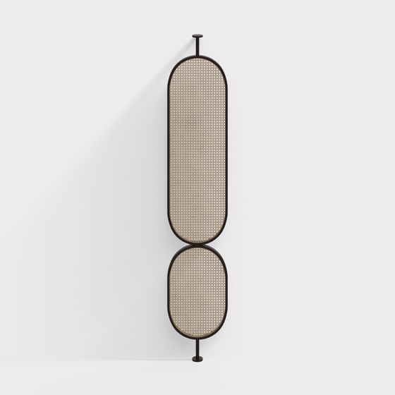 Wabi-Sabi Rattan Partition in Wood Color