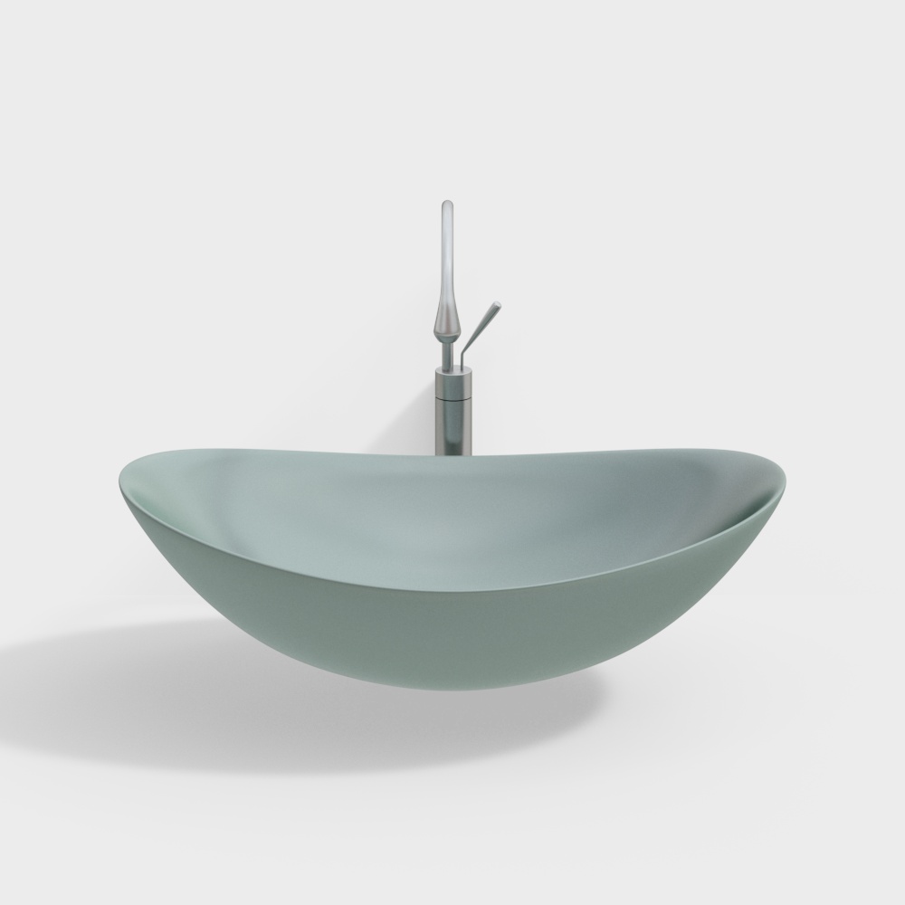 Elegant Low-Poly Sink 3D Model – Modern Bathroom Fixture