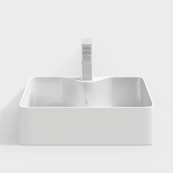 Minimalist Square Vessel Sink 3D model