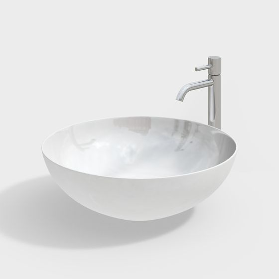 Elegant Minimalist Washbasin 3D Model