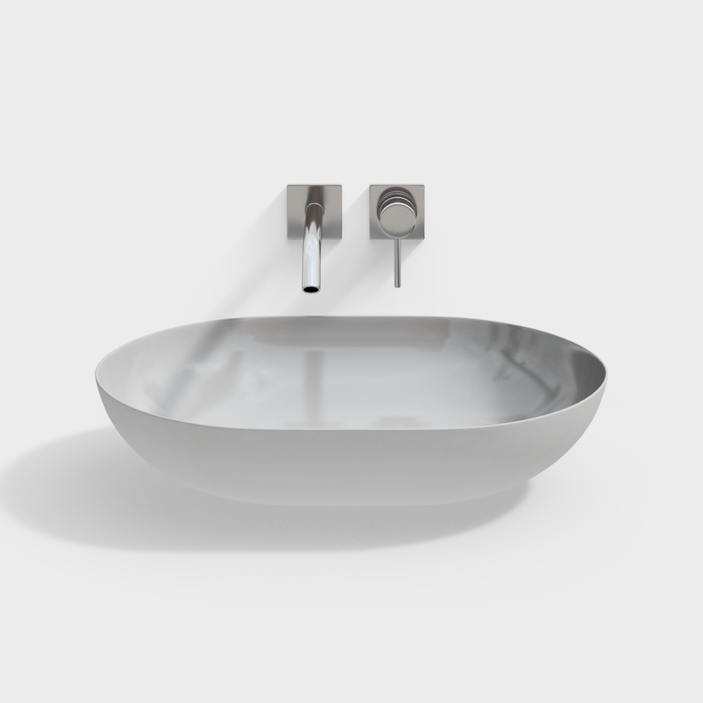 Elegant Low-Poly Sink 3D Model – Modern Minimalist Design