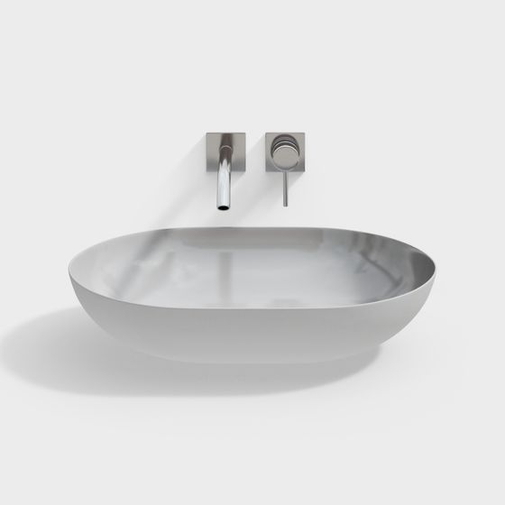 Elegant Low-Poly Sink 3D model for Modern Design