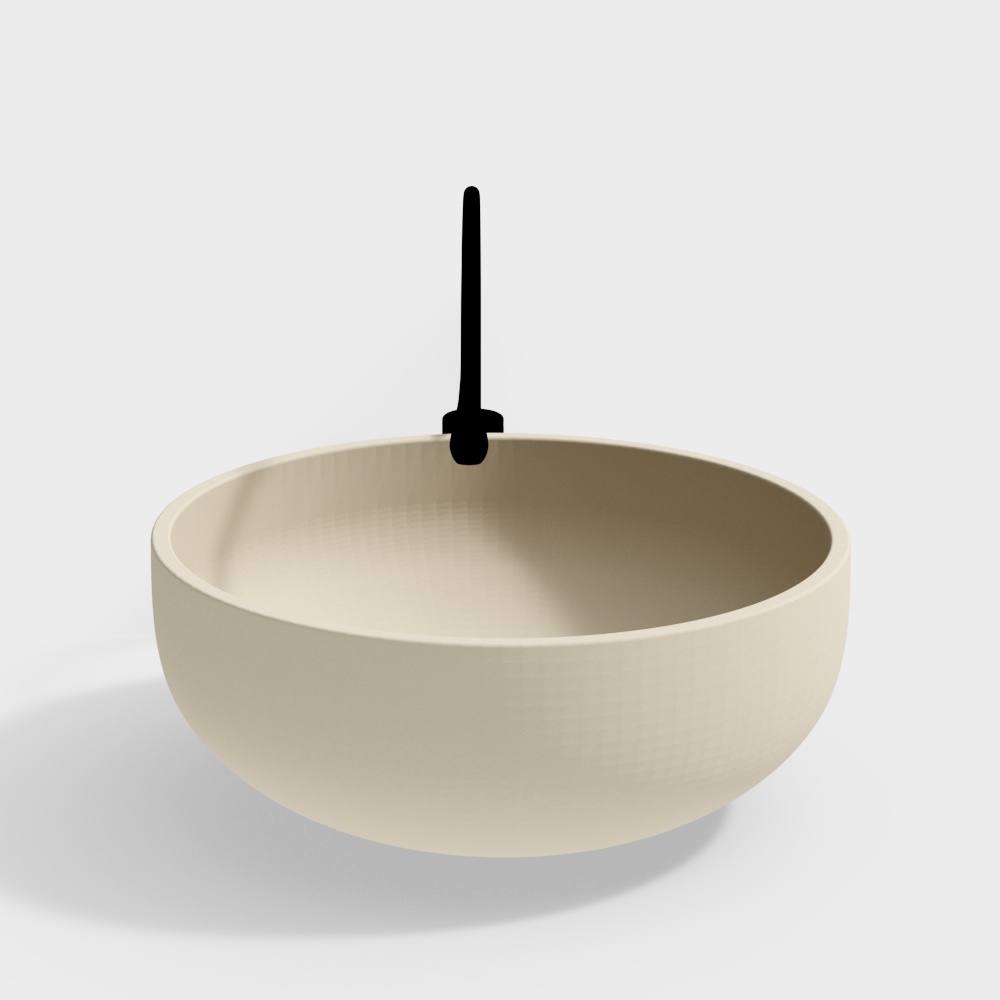 Streamlined Bowl 3D Model – Low-Poly Beige Design
