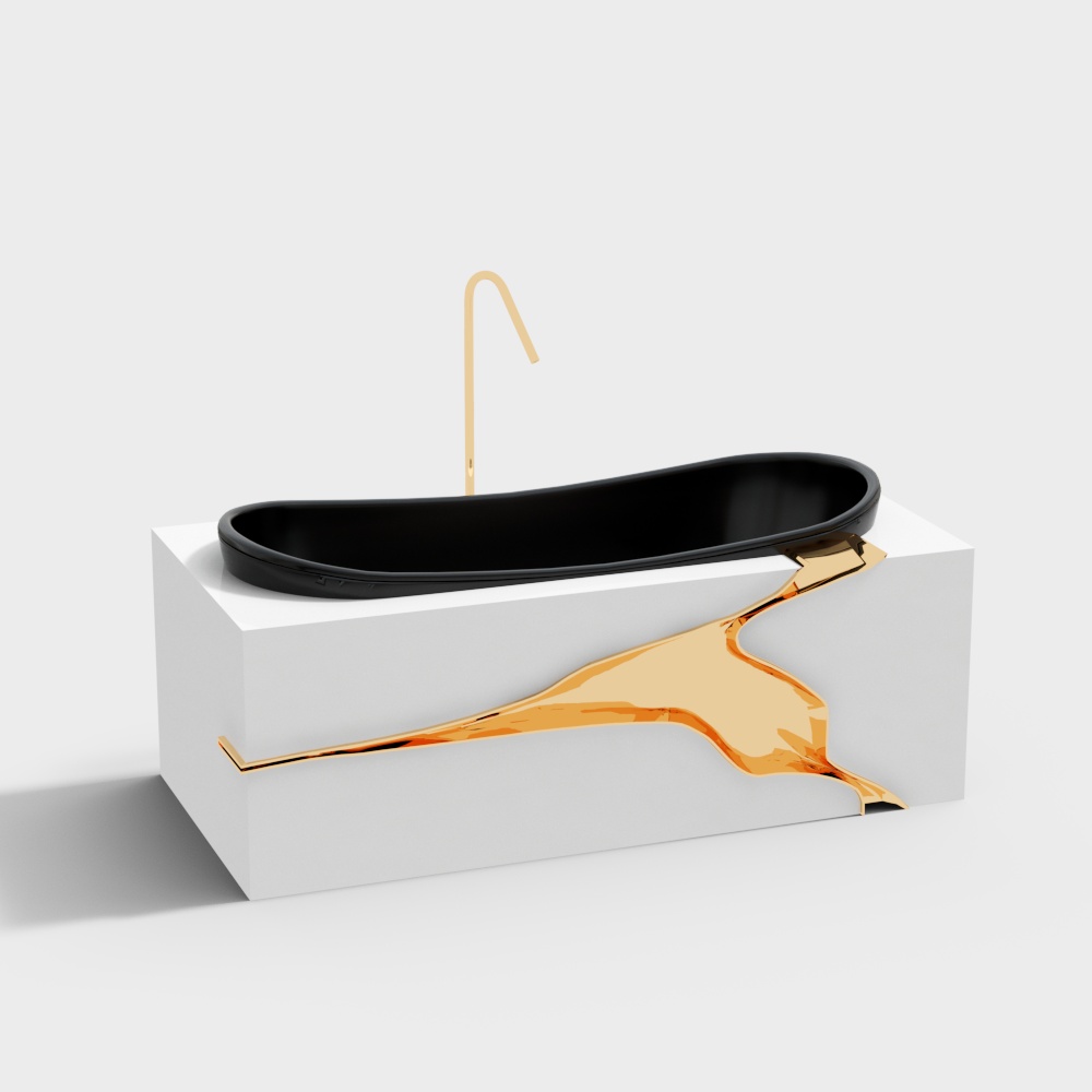 Modern Modern white yellow bathtub