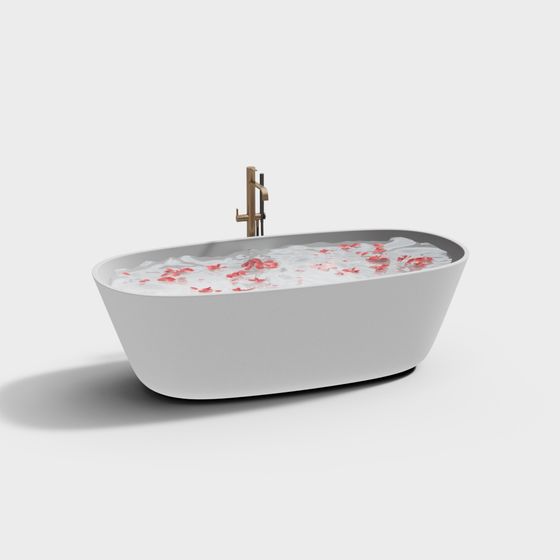 Elegant Low-Poly Bathtub 3D Model for Contemporary Spaces