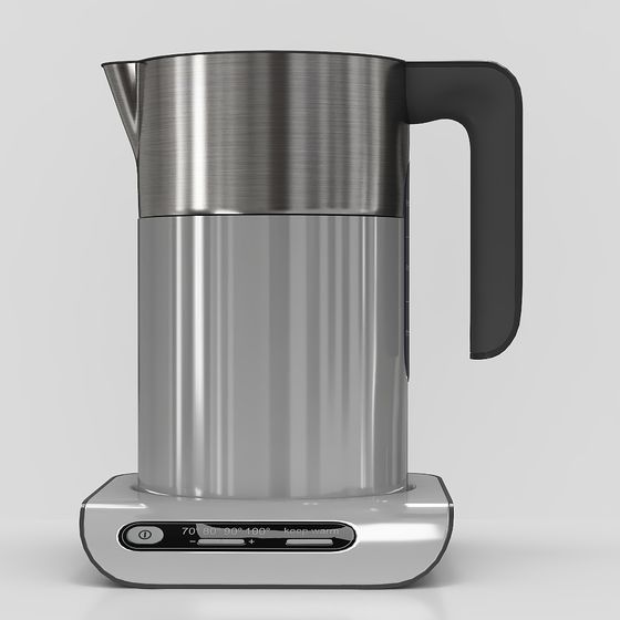 Sleek Stainless Steel Electric Kettle 3D model