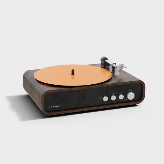 Retro Modern Crosley Turntable 3D model