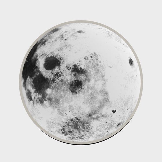 Stunning Low-Poly Moon 3D model for Designs