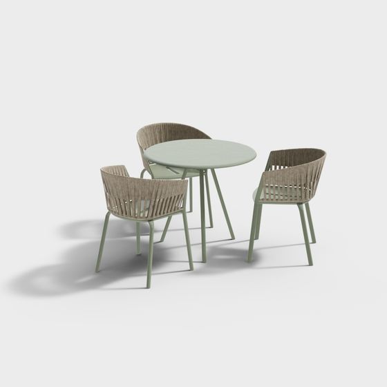 Stylish Outdoor Table and Chair Set 3D model