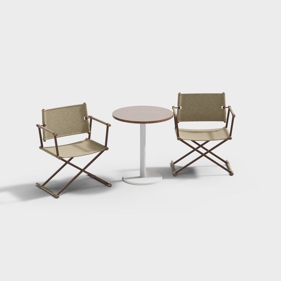 Outdoor Leisure Table and Chair Set 3D model