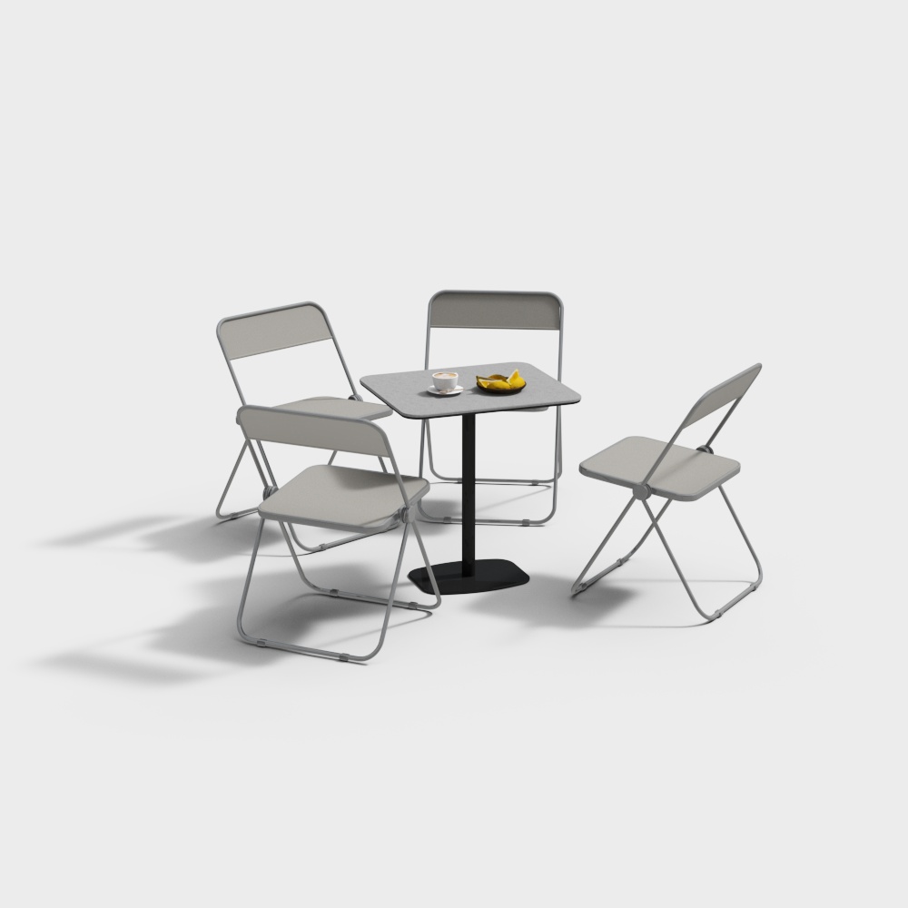 Modern square outdoor table and chair combination