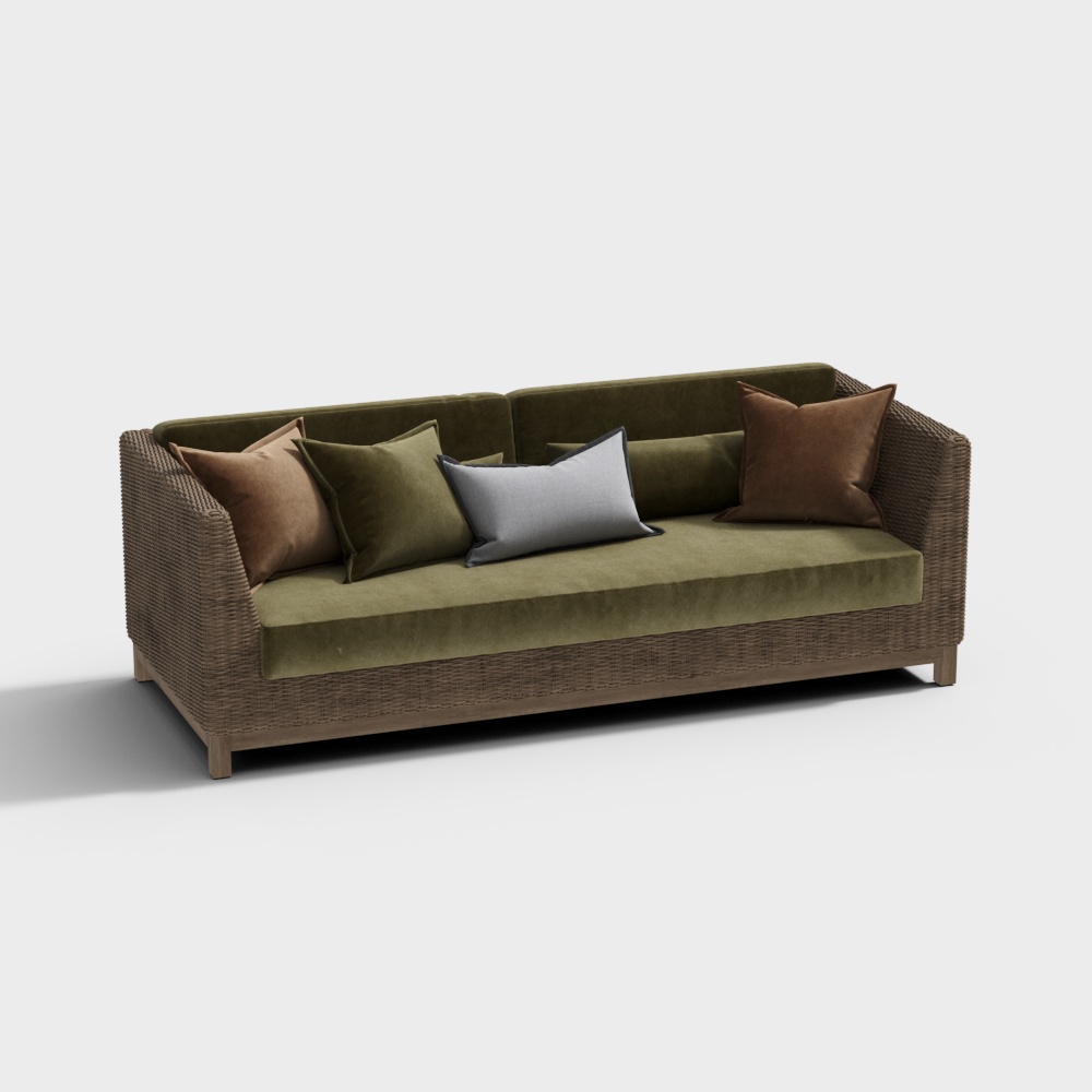 Modern bamboo-woven sofa