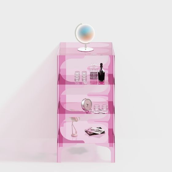 Estantería rosa de acrílico moderna
