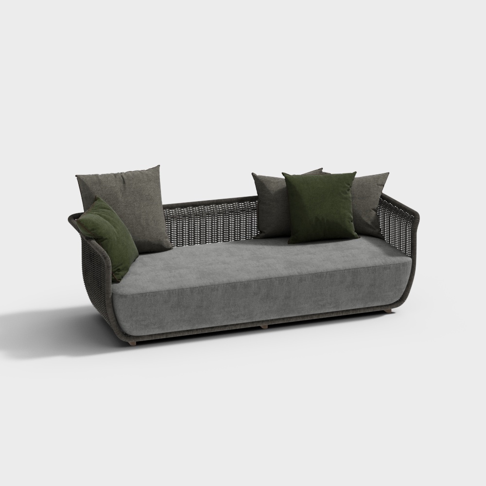Modern outdoor rattan woven multi-person sofa