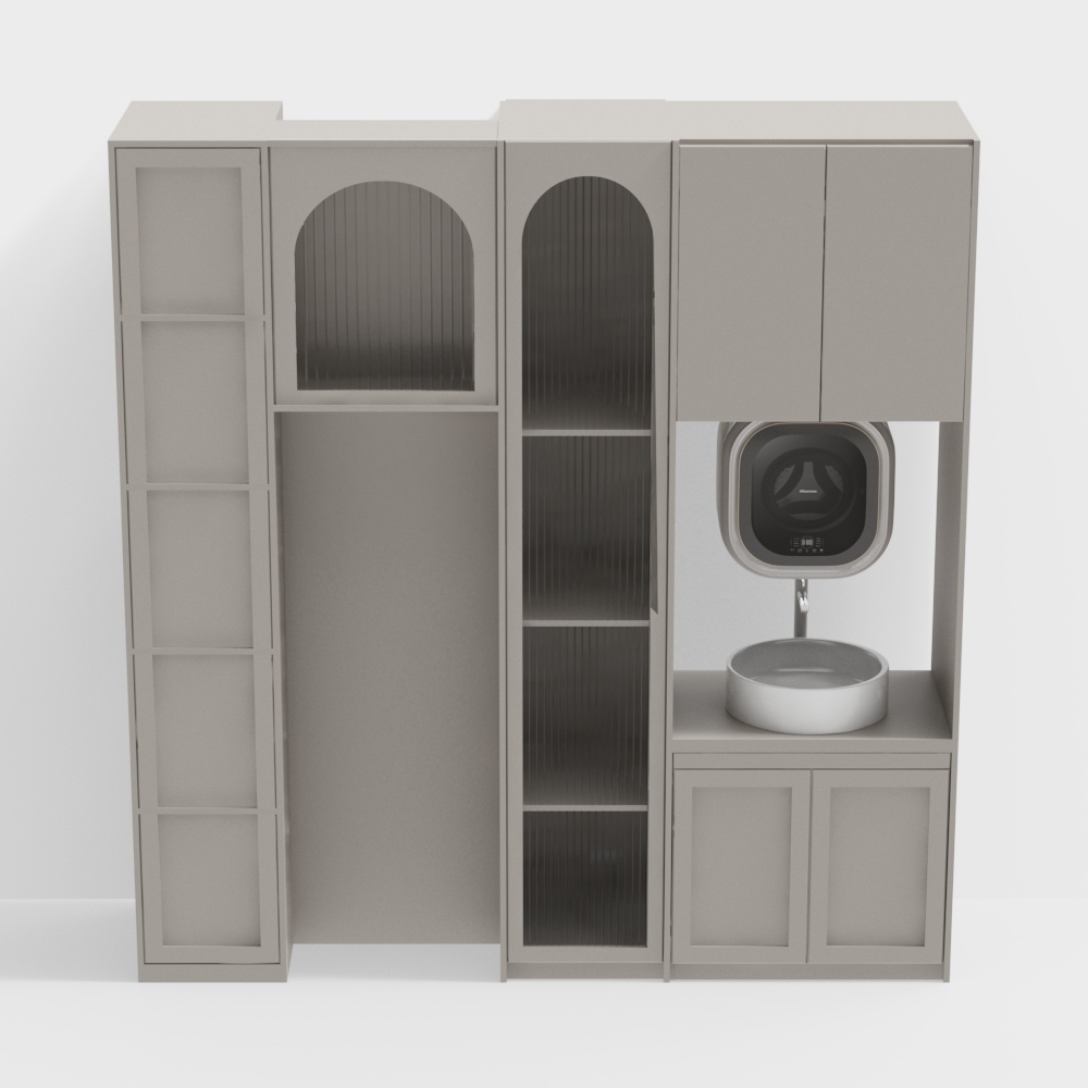 Balcony laundry cabinet